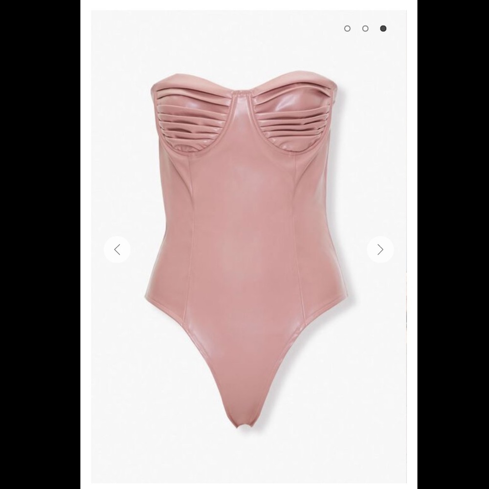 Faux Leather Sweetheart Bodysuit NEW